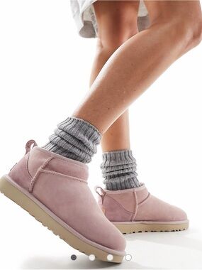 UGG Classic ultra mini boots in Rose Grey